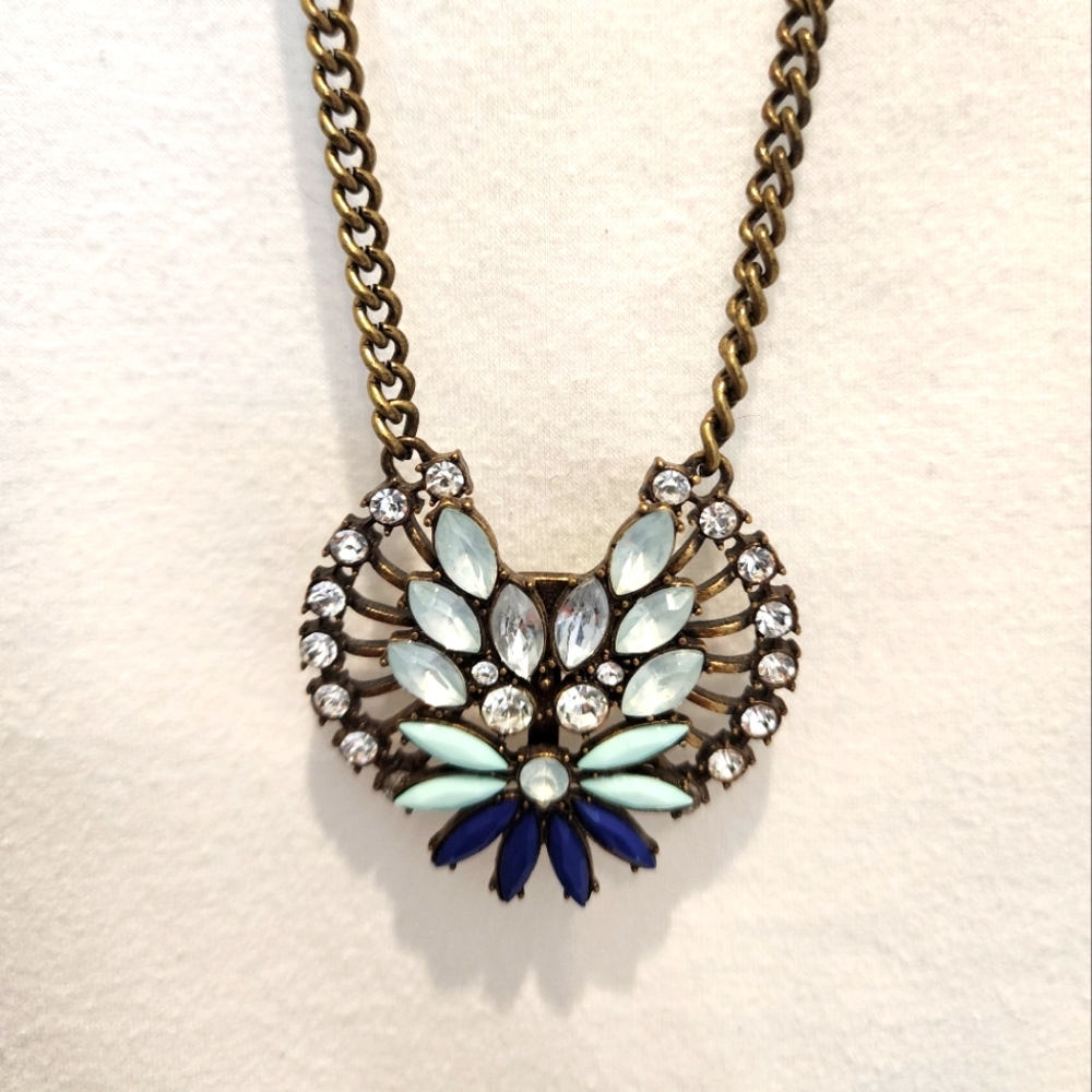 Loft long Rhinestone Pendant Necklace